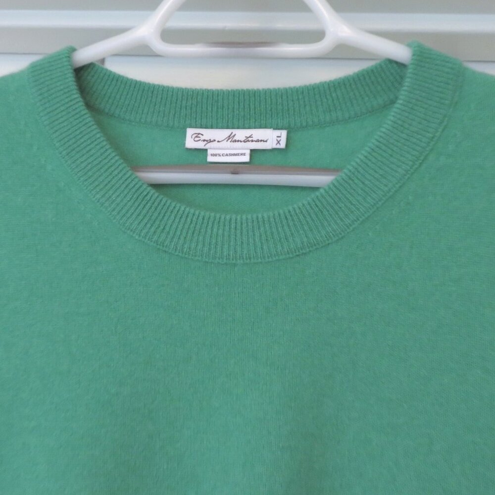 Emerald Green 100% Cashmere XL Enzo Mantovani Sweater
